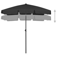 Strandparasol 180x120 cm zwart 3