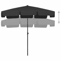 Strandparasol 200x125 cm zwart 3