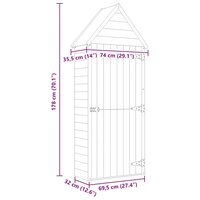 Tuinschuur met deur 69,5x32x178 cm ge&iuml;mpregneerd grenenhout 9