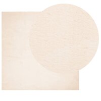 Vloerkleed HUARTE laagpolig zacht wasbaar 120x120 cm beige 3