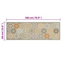 Keukenmat wasbaar zeshoekpastelprint 60x180 cm fluweel 5