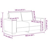 2-zitsbank bruin 120 cm stof 9