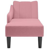Chaise longue met rechterarmleuning fluweel roze 4