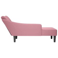 Chaise longue met rechterarmleuning fluweel roze 5