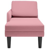Chaise longue met kussen en rechterarmleuning fluweel roze 4
