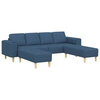 Bankstel 3 pcs Blauw Stof 2