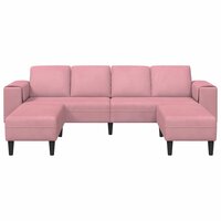 Bankstel 3 pcs Roze Fluweel 4