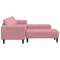 Bankstel 3 pcs Roze Fluweel 5