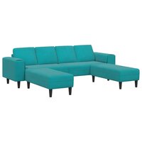 Bankstel 3 pcs Turquoise Fluweel 2