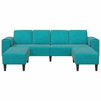 Bankstel 3 pcs Turquoise Fluweel 4