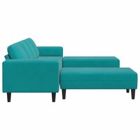 Bankstel 3 pcs Turquoise Fluweel 5