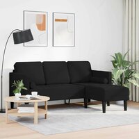 Bankstel Zwart 173 x 131 x 67 cm Stof 3