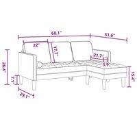 Bankstel Zwart 173 x 131 x 67 cm Stof 8