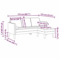 Bankstel Geel 173 x 131 x 67 cm Fluweel 8