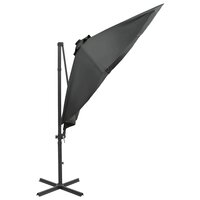 Zweefparasol met paal en LED-verlichting 300 cm antracietkleur 4
