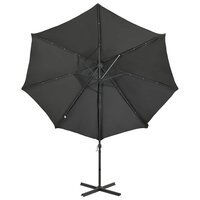 Zweefparasol met paal en LED-verlichting 300 cm antracietkleur 5