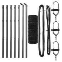 Euro Tuinhek met 7 Posts 0,4 x 10 m van Gegalvaniseerd Staal in het Grijs 3