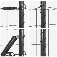 Euro Tuinhek met 7 Posts 0,4 x 10 m van Gegalvaniseerd Staal in het Grijs 6