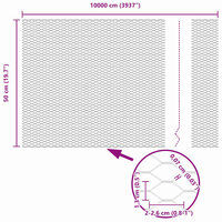 Hexagon Tuinhek Groen 0,5x100 m Staal 7