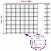 Gelaste draadhek Zilver 0.4 x 10 m Staal 8