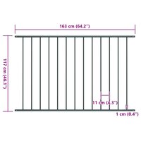 Schuttingpaneel gepoedercoat staal 1,7x1,25 m antraciet 4