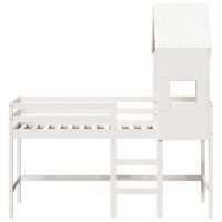 Halfhoogslaper met ladder en bedhuis grenenhout wit 90x190 cm 4