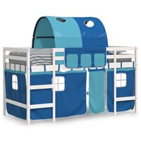 Kinderhoogslaper met tunnel 80x200 cm massief grenenhout blauw 4