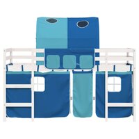 Kinderhoogslaper met tunnel 80x200 cm massief grenenhout blauw 6