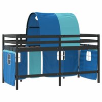 Kinderhoogslaper met tunnel 90x200 cm massief grenenhout blauw 9
