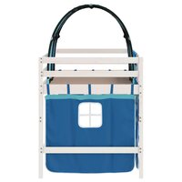 Kinderhoogslaper met tunnel 90x190 cm massief grenenhout blauw 8