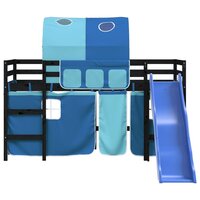 Kinderhoogslaper met tunnel 90x190 cm massief grenenhout blauw 5