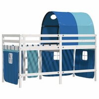 Kinderhoogslaper met tunnel 80x200 cm massief grenenhout blauw 6