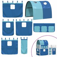 Kinderhoogslaper met tunnel 80x200 cm massief grenenhout blauw 7
