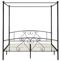 Hemelbedframe metaal zwart 180x200 cm  3