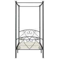 Hemelbedframe metaal grijs 120x200 cm  3