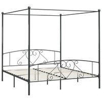 Hemelbedframe metaal grijs 180x200 cm  2