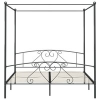 Hemelbedframe metaal grijs 180x200 cm  3