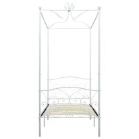 Hemelbedframe metaal wit 90x200 cm 3