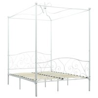 Hemelbedframe metaal wit 120x200 cm 2