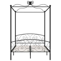 Hemelbedframe metaal zwart 140x200 cm 3