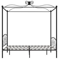 Hemelbedframe metaal zwart 160x200 cm 4