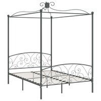 Hemelbedframe metaal grijs 140x200 cm 2