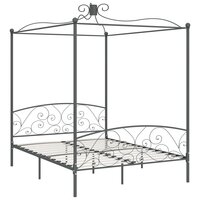 Hemelbedframe metaal grijs 160x200 cm 2