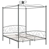 Hemelbedframe metaal grijs 180x200 cm 2