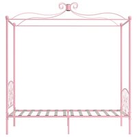 Hemelbedframe metaal roze 100x200 cm 4