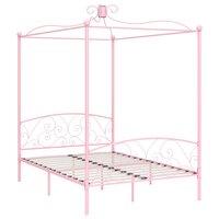 Hemelbedframe metaal roze 120x200 cm 2