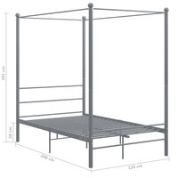 Hemelbedframe metaal grijs 120x200 cm  6