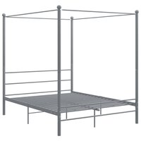 Hemelbedframe metaal grijs 160x200 cm  2