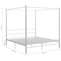 Hemelbedframe metaal wit 200x200 cm  6
