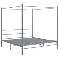 Hemelbedframe metaal grijs 200x200 cm  2